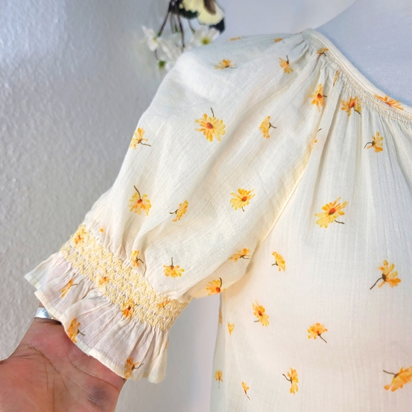 MADEWELL SMOCKED TOP FRENCH DAISY FLORAL PRINT BUTTON UP SIZE XXS - Picture 13 of 16